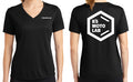 Women Logo V-Neck Shirt Black/ White