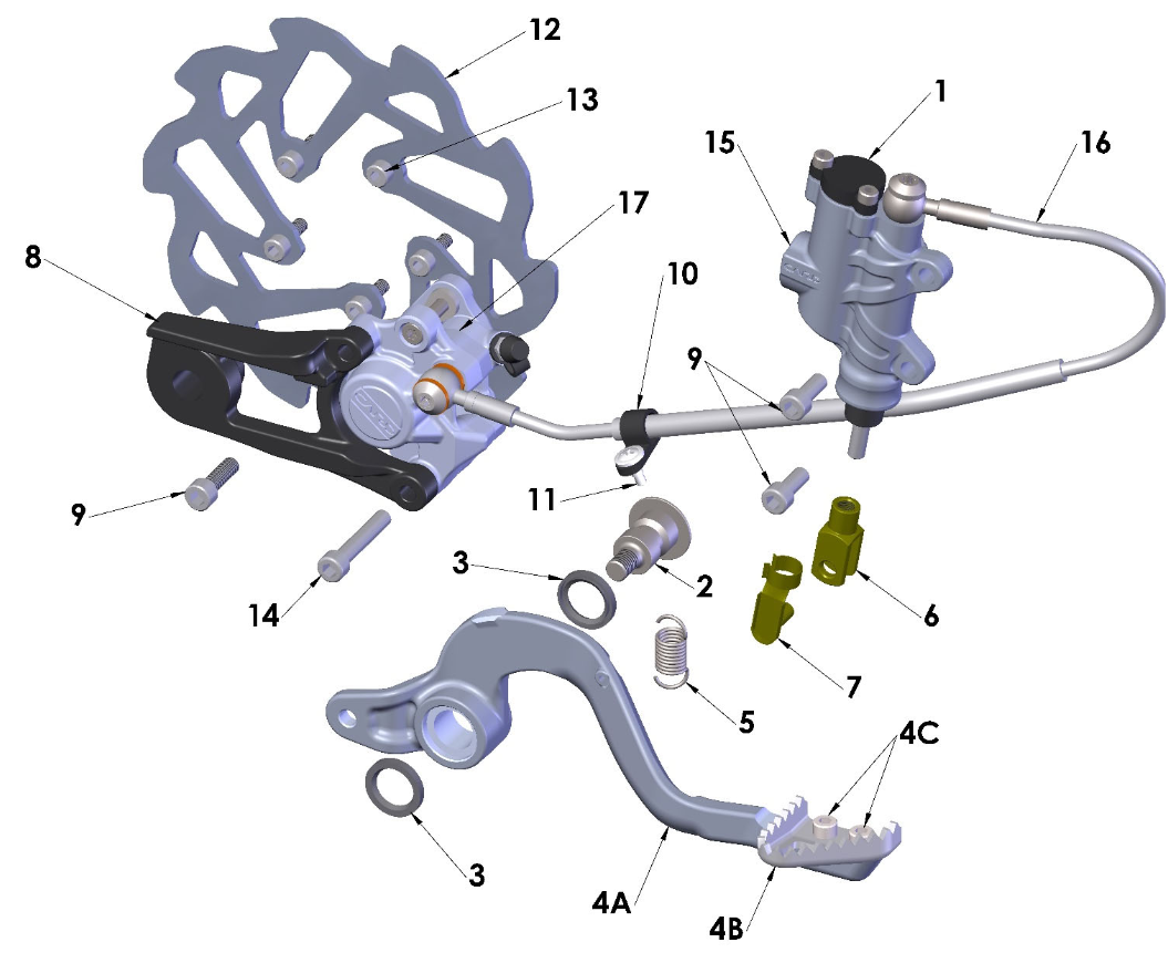 Rear Brake System, 2024 Cobra CX50FWE – B's Moto Lab