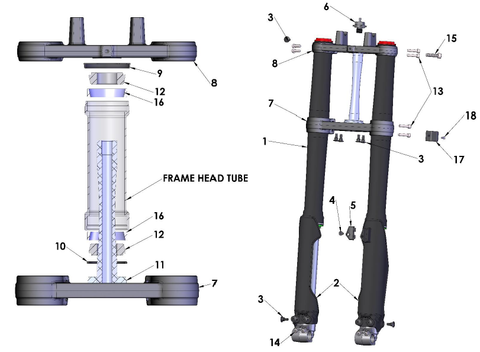 Forks & Triple Clamps, 2024 Cobra CX65
