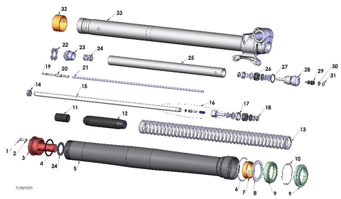 Fork - Leg Assembly - Brake Side, 2024 Cobra CX65