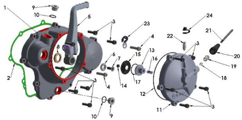 Clutch / Kick Cover Components, 2024 Cobra CX65