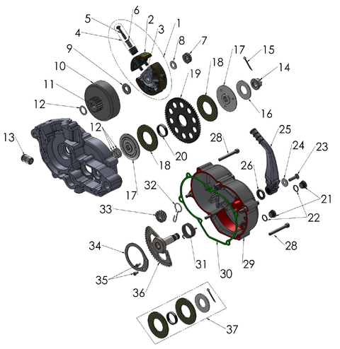 Engine - Clutch and Kick Starter, 2023 Cobra CX50FWE