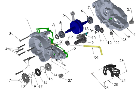 Engine Bottom End and Transmission, 2023 Cobra CX50FWE