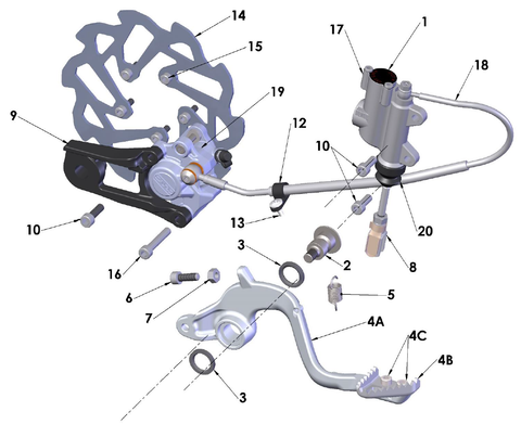 Rear Brake System, 2023 Cobra CX50FWE