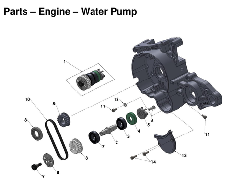 Engine - Water Pump, 2027 COBRA CX50 SR
