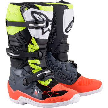 ALPINESTARS - YOUTH TECH 7S BOOTS - Black/Gray/Red/White/Yellow