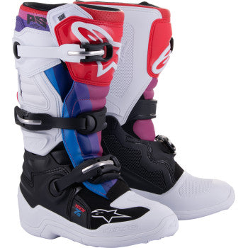 ALPINESTARS - YOUTH TECH 7S BOOTS - White/Black/Rainbow