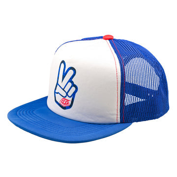 Troy Lee Designs - TRUCKER SNAPBACK - PEACE OUT WHITE / BLUE