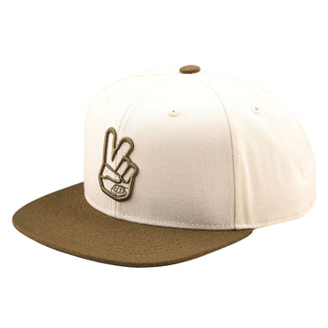 Troy Lee Designs - FLAT BILL SNAPBACK - PEACE VINTAGE WHITE / OLIVE