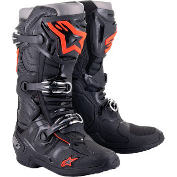ALPINESTARS - TECH 10 BOOTS - Black/Red Fluorescent