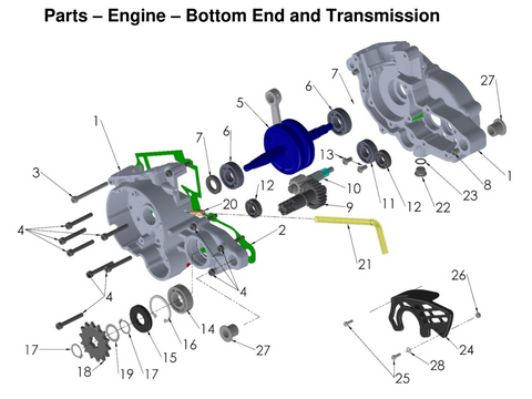 ENGINE BOTTOM END AND TRANSMISSION, 2026 COBRA CX-50-FWE