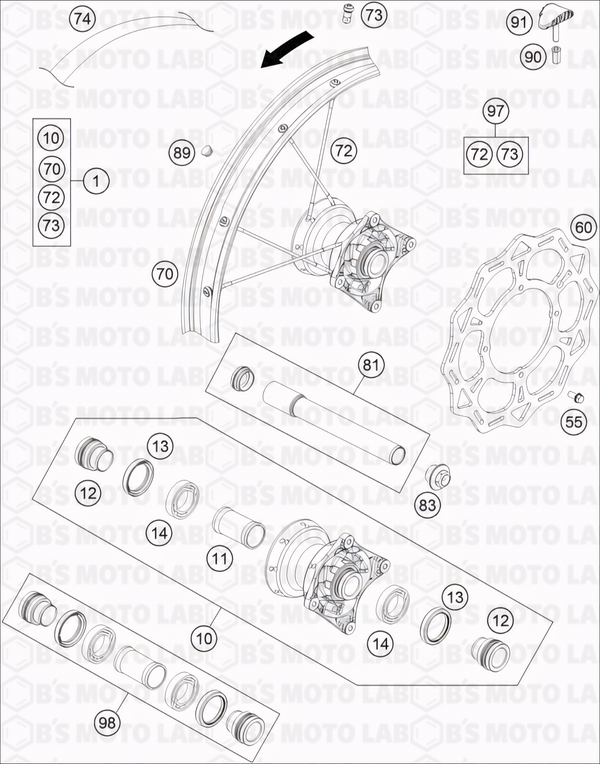 KTM SX 85 Front Wheel Bearing & Seals – 2003-2016, Made In Japan, Generic Brand