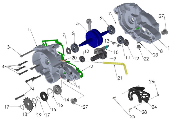 Engine Bottom End and Transmission, 2024 Cobra CX50FWE