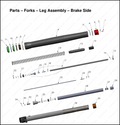 Forks – Leg Assembly – Brake Side, 2025 COBRA CX-50-FWE