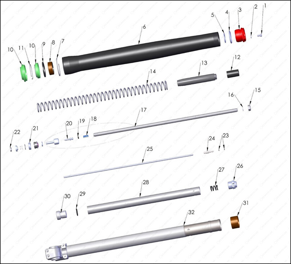 Forks – Leg Assembly – Non-brake Side, 2025 COBRA CX-50-SR