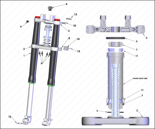 Front Forks and Triple Clamp, 2025 COBRA CX-50-SR