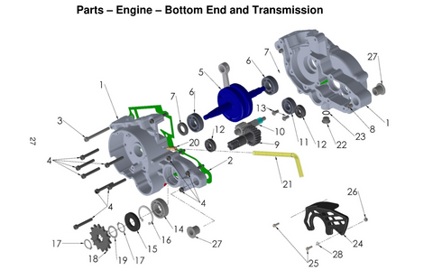 Engine - Bottom End and Transmission, 2026 COBRA CX-50-JR