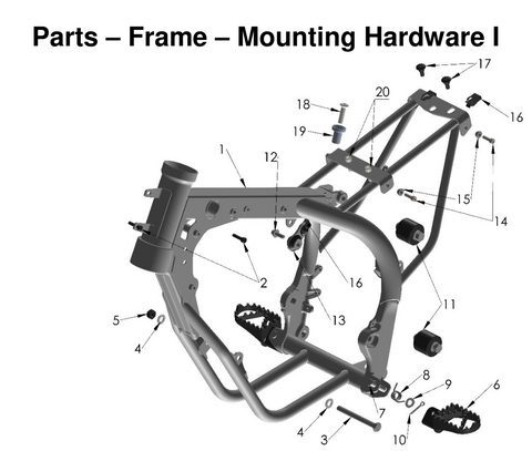 Frame - Engine, Swingarm, Tank, and Pipe Mounts, 2026 COBRA CX-50-JR