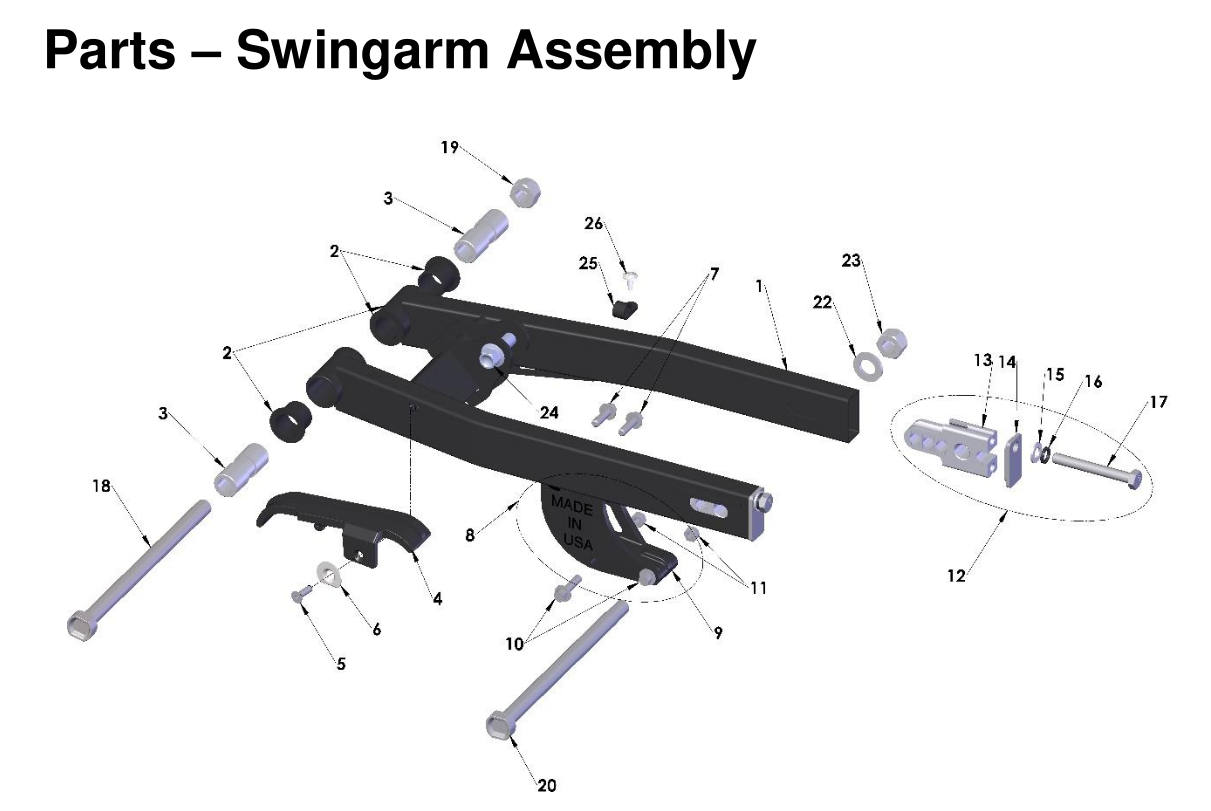 2026 Cobra CX-50-JR SWINGARM - BLACK - 2026 - | Genuine OEM Parts