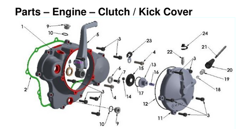 Engine - Clutch / Kick Cover, 2026 COBRA CX-65