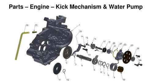 Engine - Kick Mechanism & Water Pump, 2026 COBRA CX-65