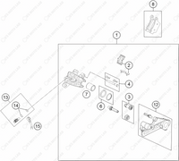 REAR BRAKE CALIPER, 2024 KTM 65-SX