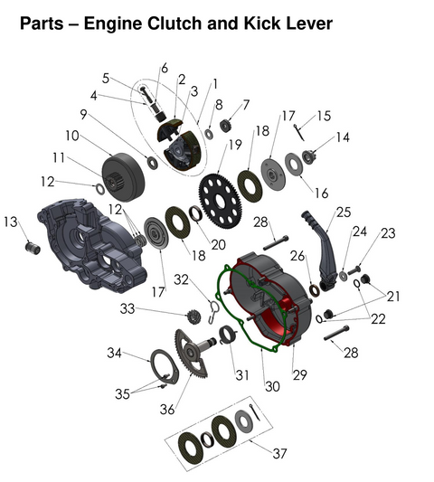 Engine – Clutch and Kick Starter, 2026 COBRA CX-50-SR