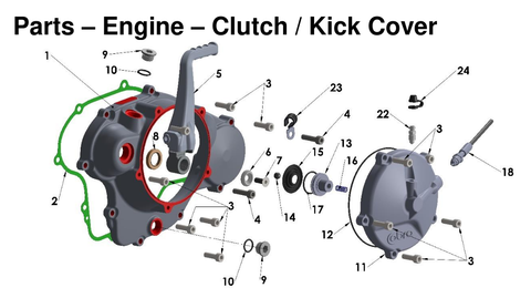 Engine - Clutch/Kick Cover, 2027 COBRA CX65