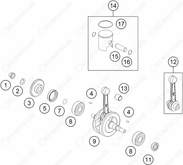 CRANKSHAFT, PISTON, 2024 KTM SX-50-F