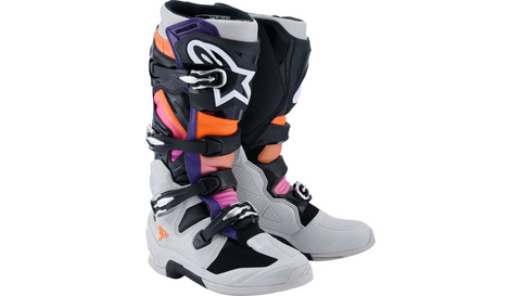 ALPINESTARS - TECH 7 BOOTS - Black/Light Gray/Fluorescent Orange/Magenta