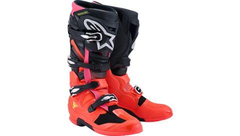 ALPINESTARS - TECH 7 BOOTS - Black/Fluorescent Red/Fluorescent Pink