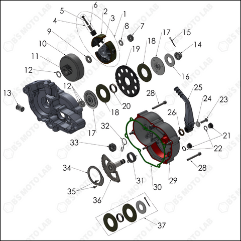 Engine – Clutch and Kick Starter, 2024 Cobra 50-SR