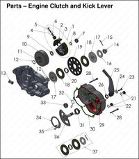 Engine Clutch and Kick Lever, 2025 COBRA CX-50-FWE