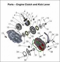 Engine Clutch and Kick Lever, 2025 COBRA CX-50-JR