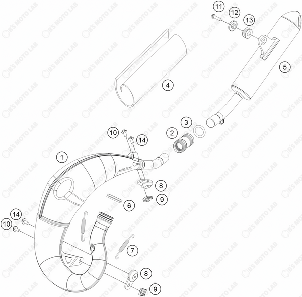 EXHAUST SYSTEM, 2024 KTM 65-SX