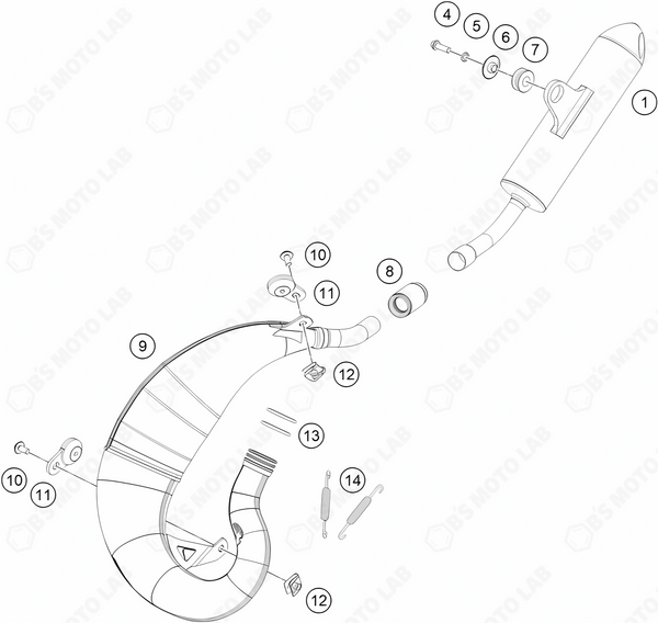 EXHAUST SYSTEM, 2024 KTM SX-50-F