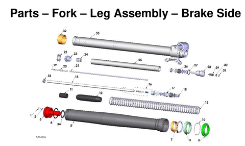 Fork-Leg Assembly - Brake Side, 2027 COBRA CX65