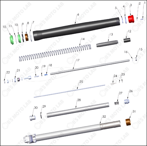 Forks – Leg Assembly – Non-brake Side, 2024 Cobra 50-SR