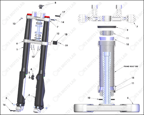 Front Forks and Triple Clamp, 2024 Cobra 50-SR