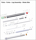 Forks – Leg Assembly – Brake Side, 2025 COBRA CX-50-JR
