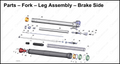 Fork – Leg Assembly – Brake Side, 2025 COBRA CX-65