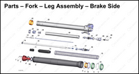 Fork – Leg Assembly – Brake Side, 2025 COBRA CX-65