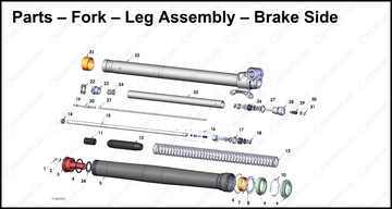 Fork – Leg Assembly – Brake Side, 2025 COBRA CX-65