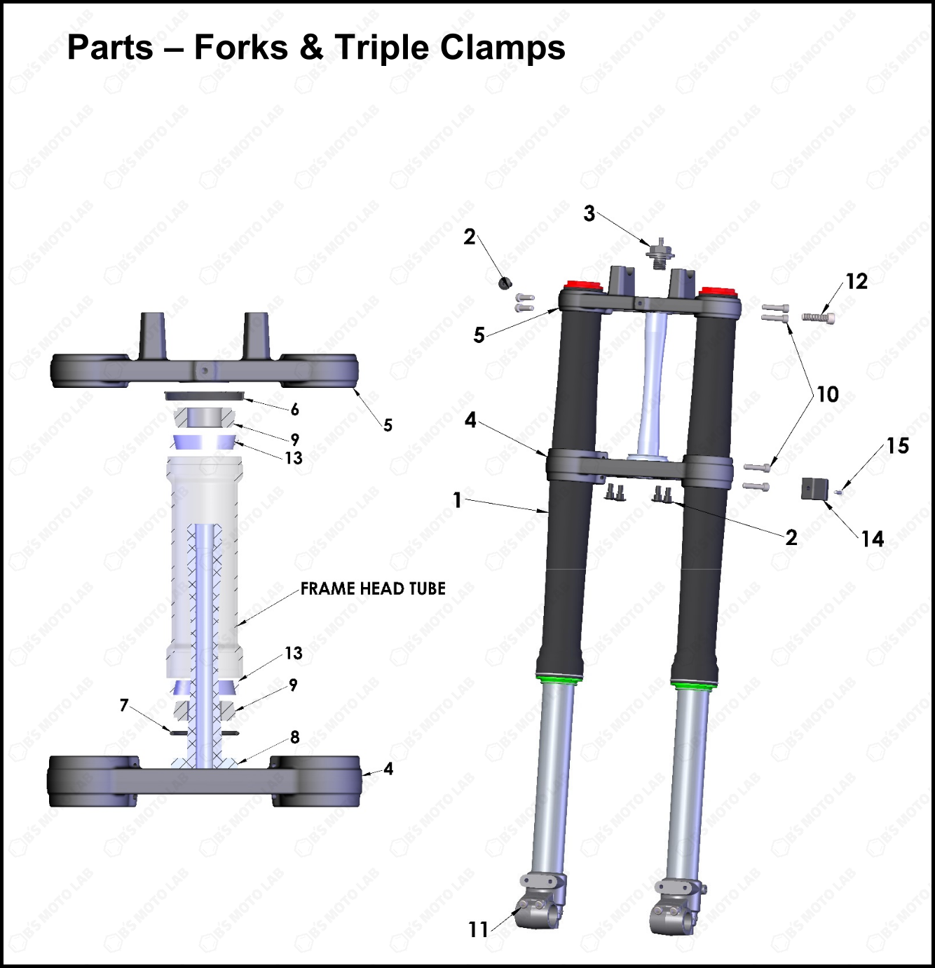 2025 Cobra CX-65 FORK COMPLETE, BRAKE & NON-BRAKE SIDE | Genuine