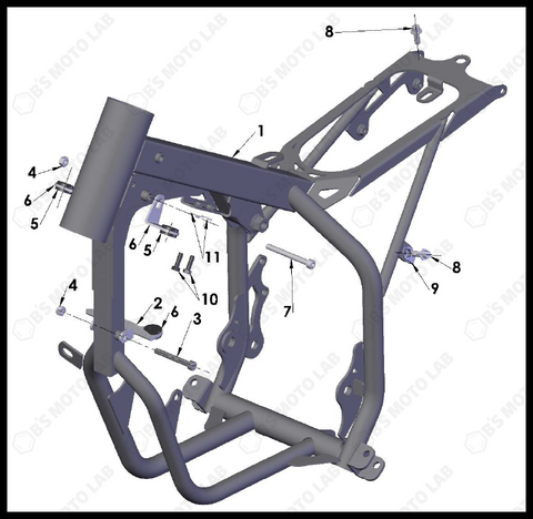 Frame - Seat, Fender, Right Side Panel, Radiator & Shock Mounts, 2024 Cobra CX-50-JR