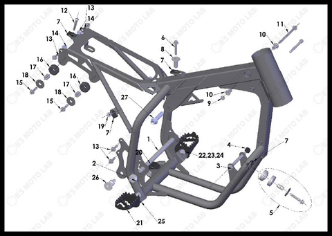 Frame - Engine, Swingarm, Tank, and Pipe Mounts, 2024 Cobra CX-50-JR
