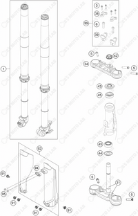 FRONT FORK, TRIPLE CLAMP, 2024 KTM 65-SX