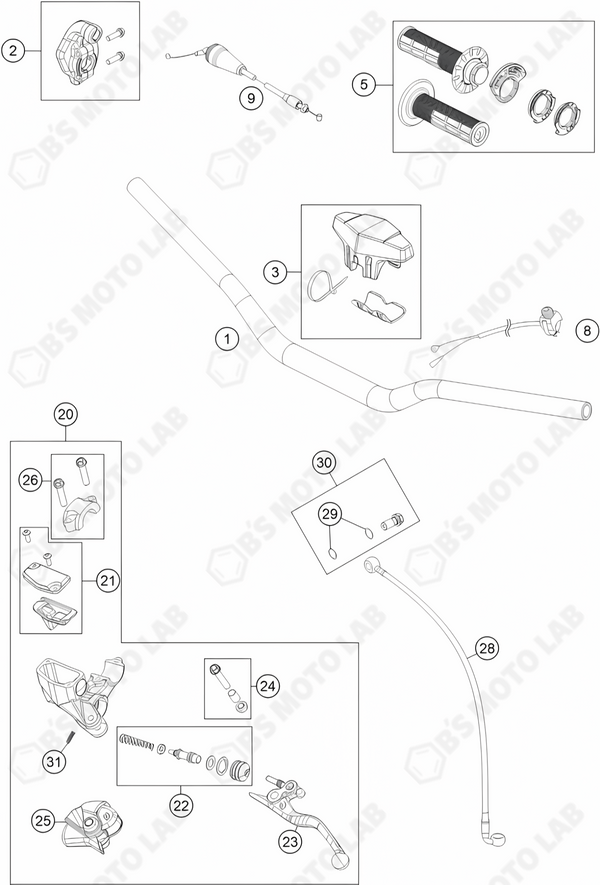 HANDLEBAR, CONTROLS, 2024 GasGas MC-85-17/14