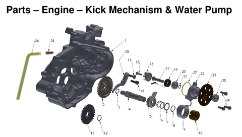 Engine - Kick Mechanism & Water Pump, 2027 COBRA CX65