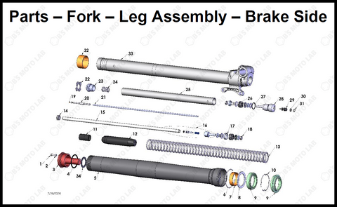 Fork – Leg Assembly – Brake Side, 2023 Cobra CX-65
